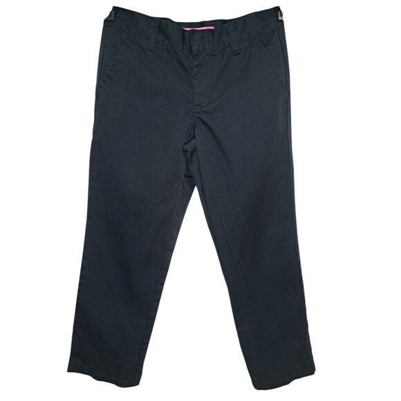 A+ School Wear Girl Blue Uniform Pants 10 Cotton Polyester Adjustable Waist - Picture 1 of 6